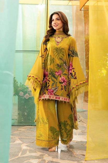 Unstitched 3 Piece Digital Printed Lawn Suit with Printed Lawn Dupatta
