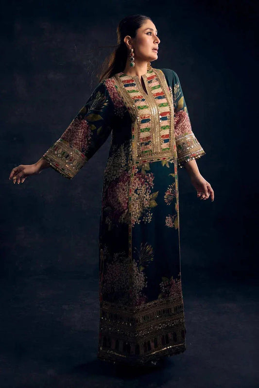 Luxury Unstitched 3 Piece Fully Embroidered Silk Dress