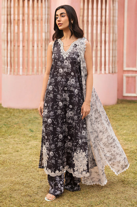 Unstitched 3 Piece Digital Printed Lawn Suit with Digital Printed Lawn Dupatta