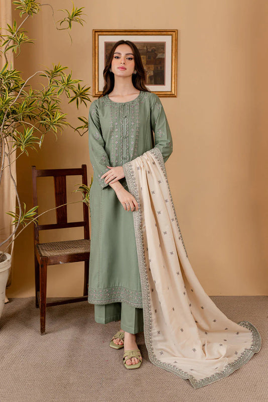 Unstitched 3 Piece Fully Embroidered Lawn Suit with Embroidered Dupatta
