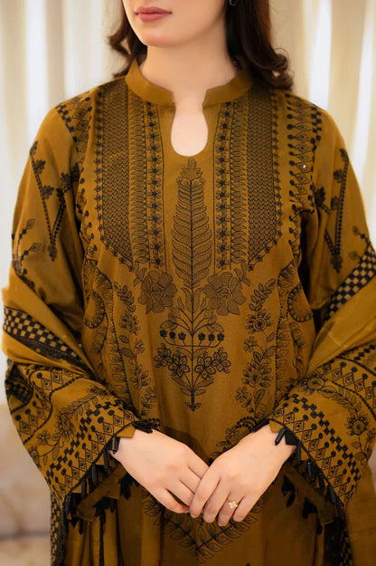 3 Piece Unstitched Fully Embroidered Lawn Fabric With Lawn Embroidered Dupatta