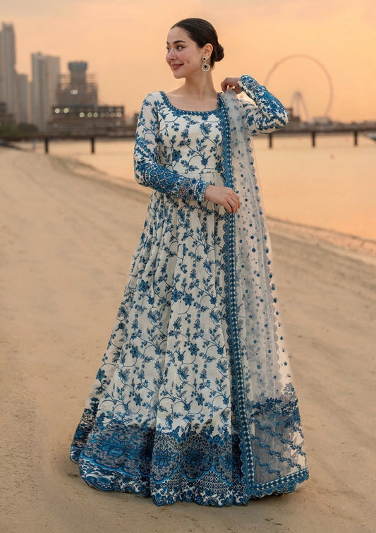 Unstitched 3 Piece Fully Embroidered Lawn Maxi With Embroidered Organza Dupatta
