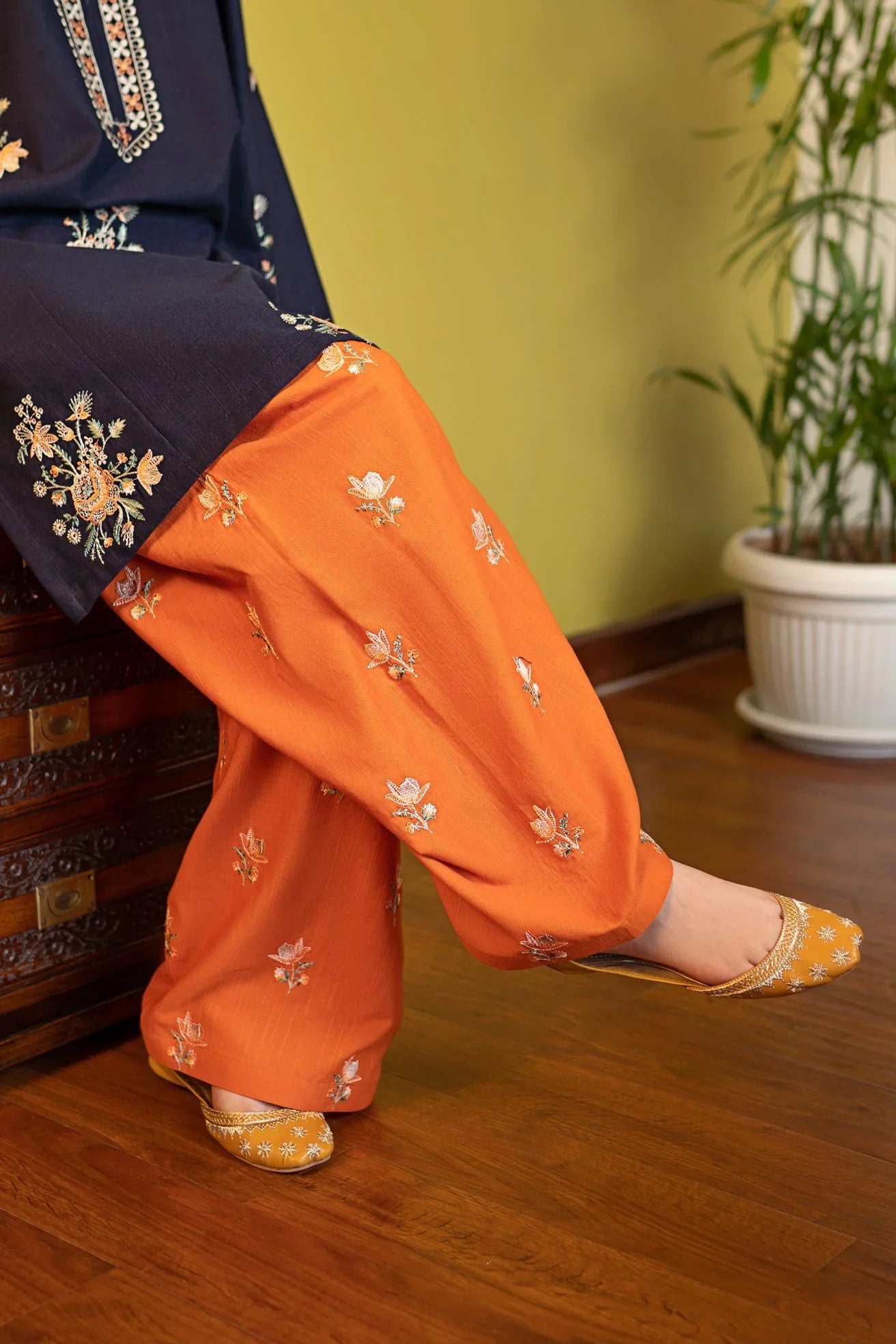 Unstitched 2 Piece Embroidered Dhanak Fabric