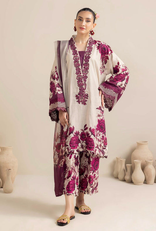 Unstitched 3 Piece Digital Printed Khaddar Suit with Printed Khaddar Dupatta