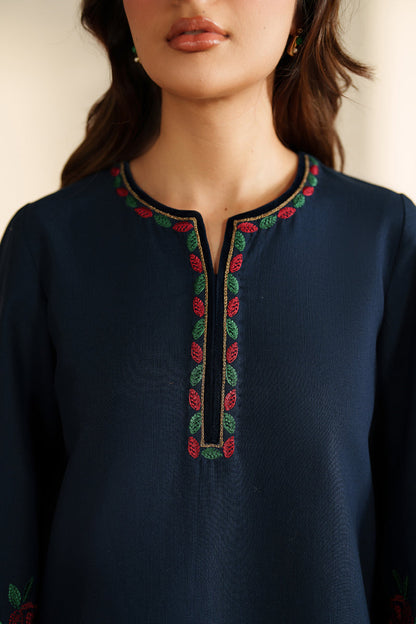 Unstitched 3 Piece Fully Embroidered Dhanak Suit with Embroidered Dupatta
