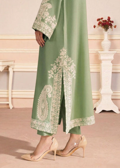 Unstitched 3 Piece Fully Embroidered Lawn Suit With Shiffon Dupatta