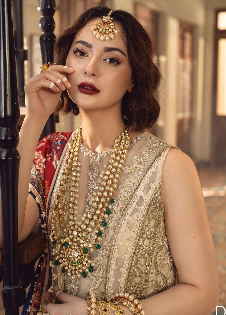 Unstitched 3 Piece Fully Embroidered Organza Dress With Embroidered Dupatta