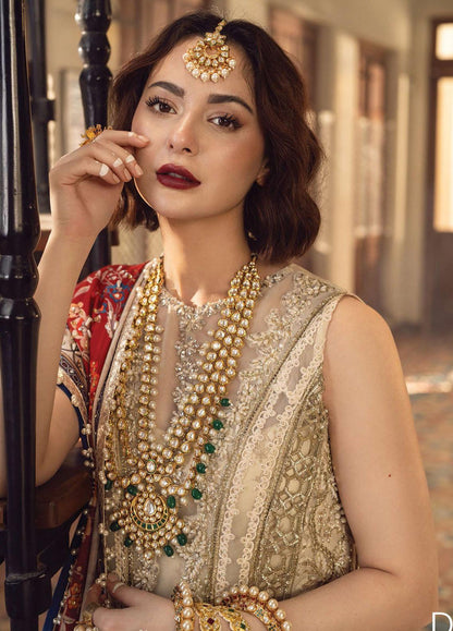 Unstitched 3 Piece Fully Embroidered Organza Dress With Embroidered Dupatta