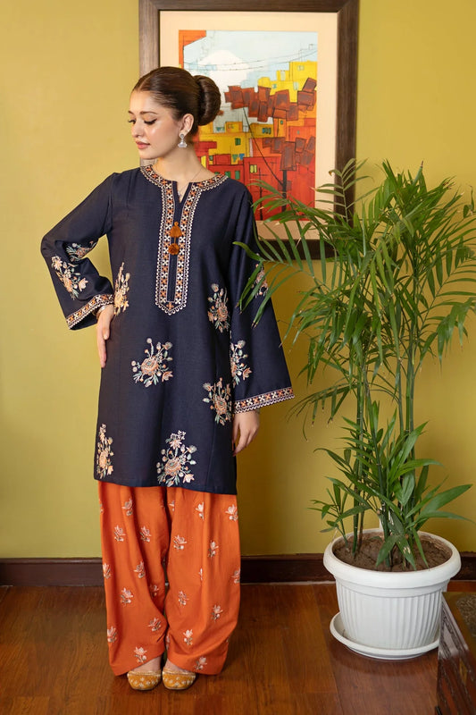 Unstitched 2 Piece Embroidered Dhanak Fabric
