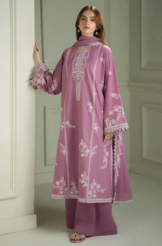 Unstitched 3 Piece Fully Embroidered Lawn Suit with Embroidered Lawn Dupatta