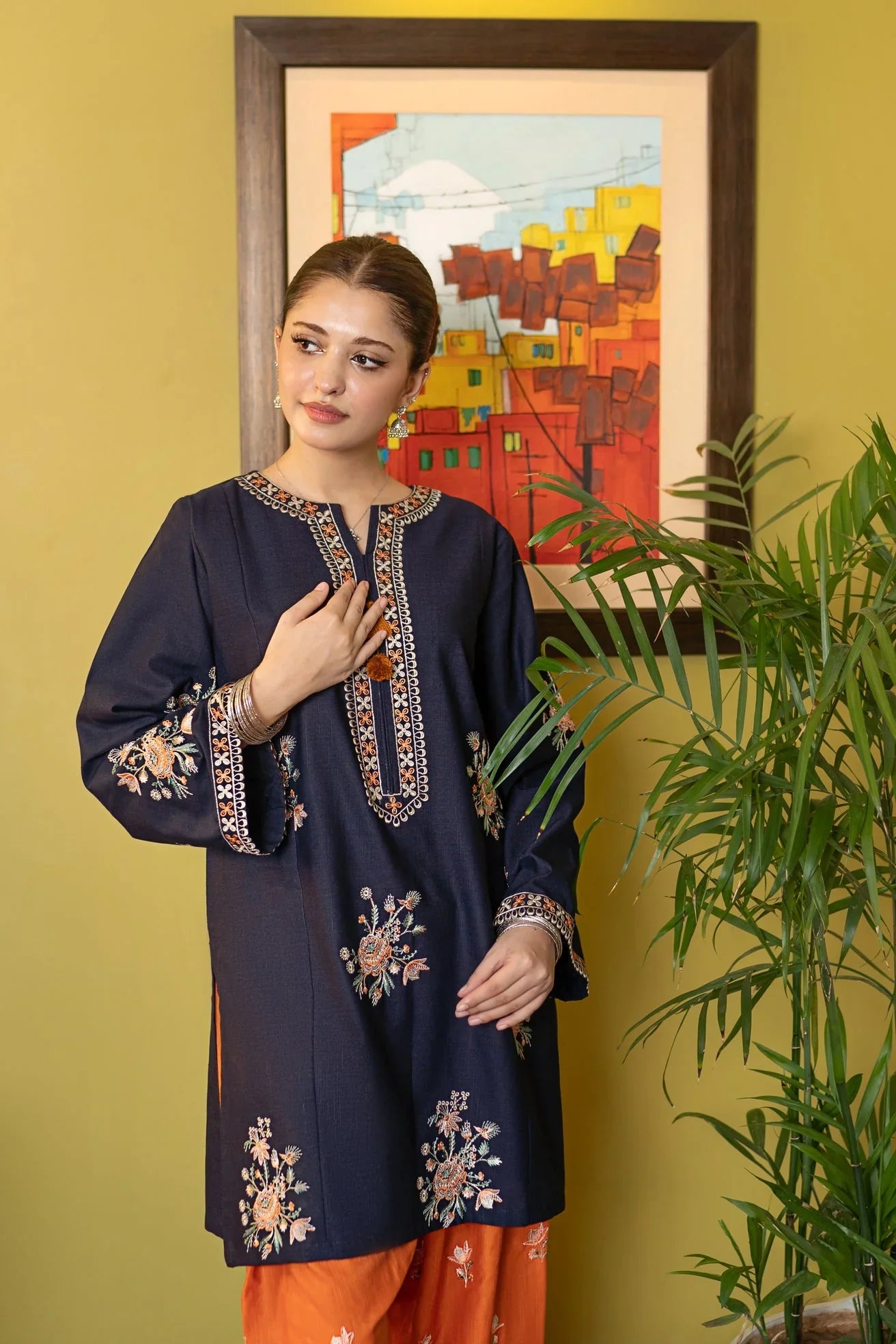 Unstitched 2 Piece Embroidered Dhanak Fabric