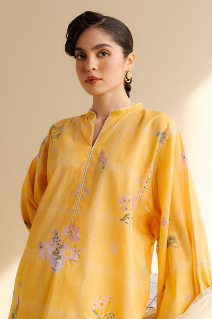 Unstitched 3 Piece Digital Printed Lawn Suit with Printed Polly Lawn Dupatta