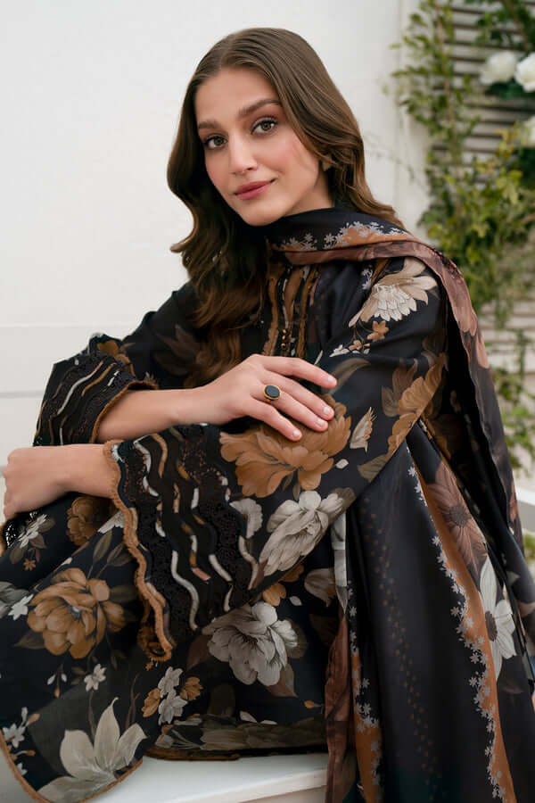 Unstitched 3 Piece Digital Printed Lawn Suit with Printed Lawn Dupatta