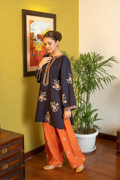 Unstitched 2 Piece Embroidered Dhanak Fabric